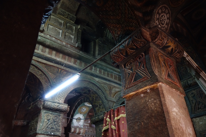 The intricate interior of Bet Maryam.