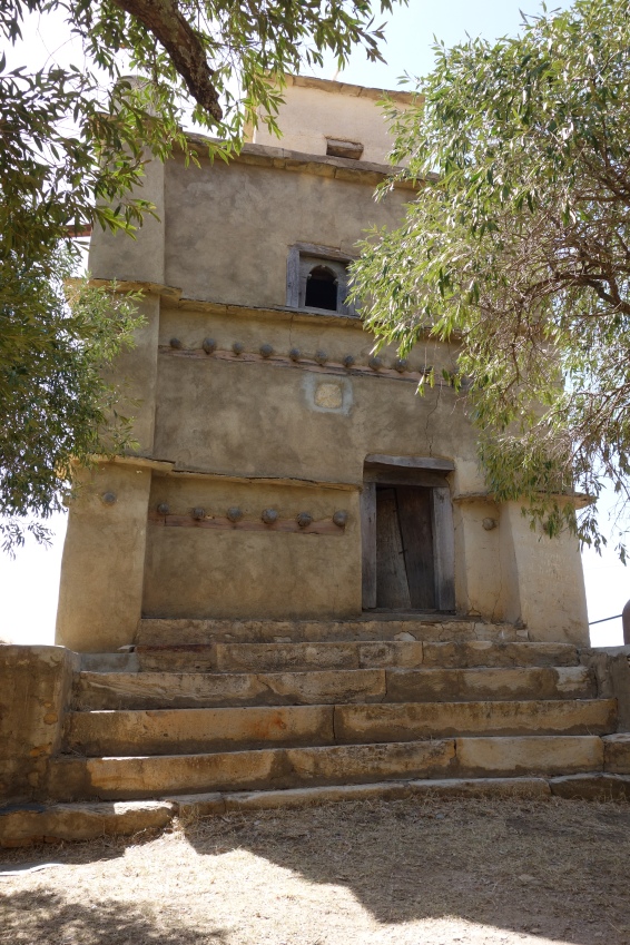 The ancient bell tower of Debre Damo.