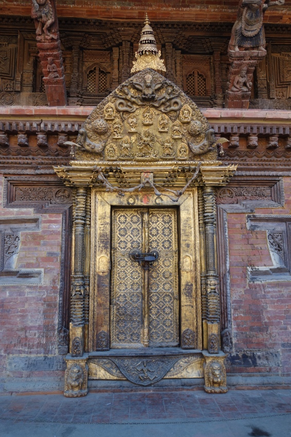 An traditional Newari doorway at Patan Museum, in the grounds of the former palace.